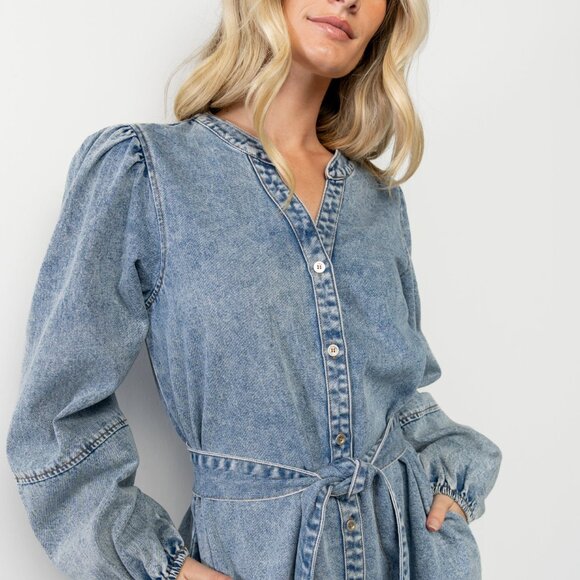 Baltic Born Tora Denim Dress | Light Wash Size S - Picture 5 of 5
